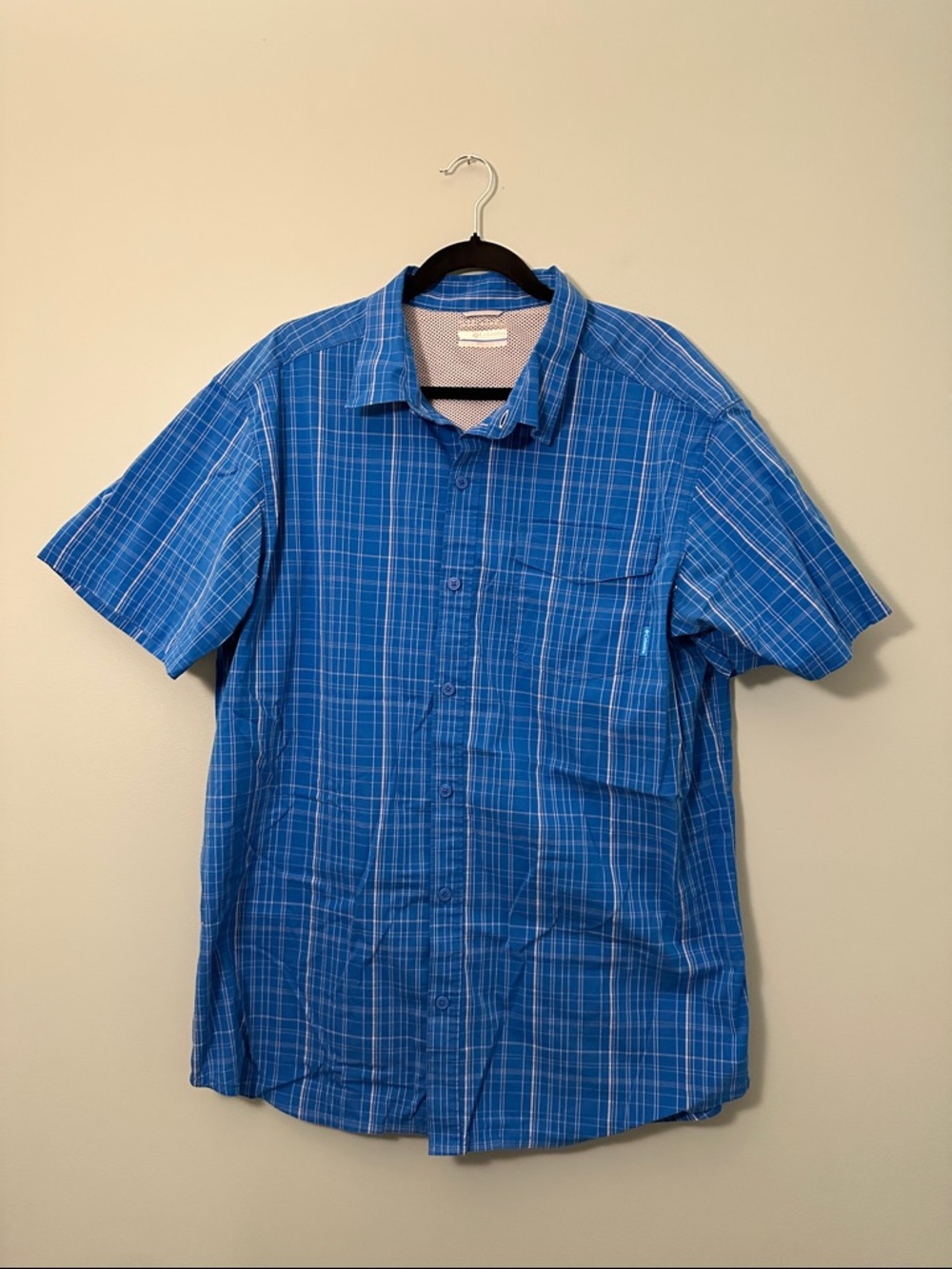 Columbia PFG Bahama II Plaid Short-Sleeve Sport Shirt Blue Size XL - Picture 8 of 8